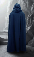 Waterproof ranger cloak with minky faux fur lining and hood, modeled in fantasy terrain
